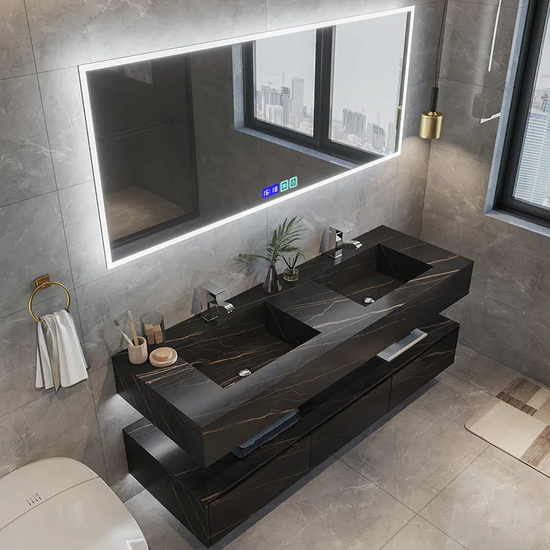 Custom Luxury Modern Hotel Single Vanity Bathroom Cabinet China ...