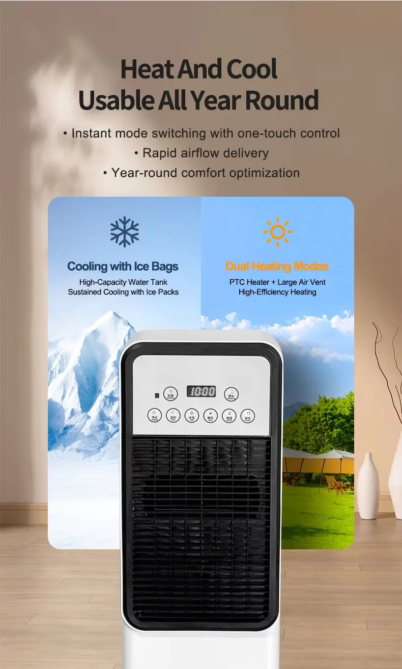 Professional Dual-Use Tower Air Conditioner Heater Mobile AC for Home Plastic Electric Fan No Installation Required Floor