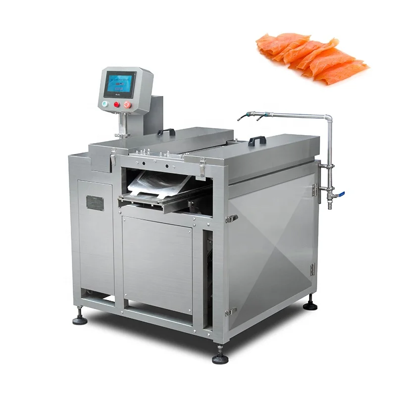 Customized Extra Large Cutting groove Cold Smoked Salmon Sashimi Fish Fillet Slicer Slicing Machine