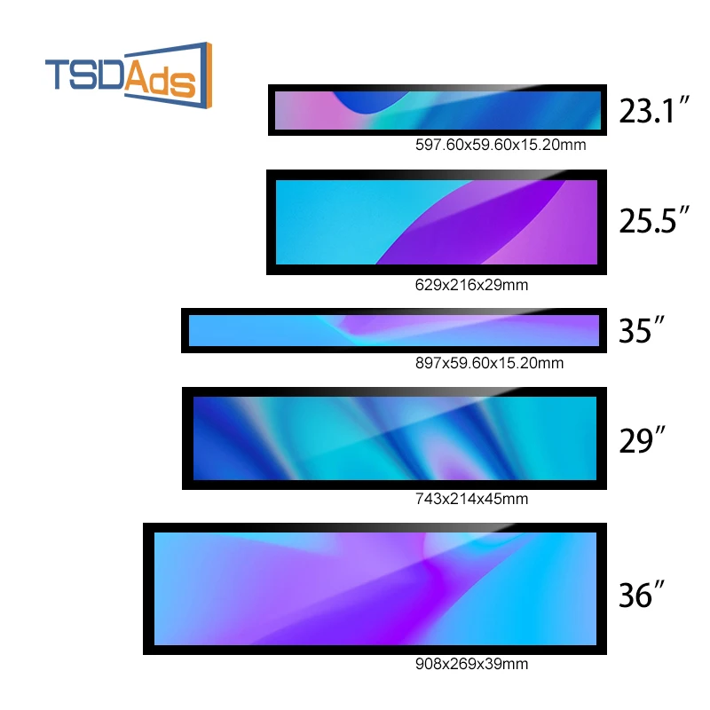 Stretched Lcd Inch Tft Bar Monitor Long Narrow Screen Digital