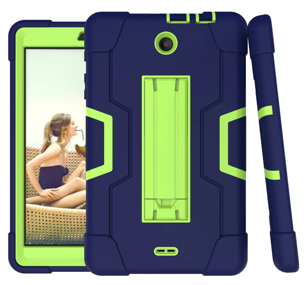 Tablet Case Cover 3 Layer Protective Soft Silicone TPU PC Hybrid Rugged Back Covers Anti Drop for Alcatel 3T 8 2020