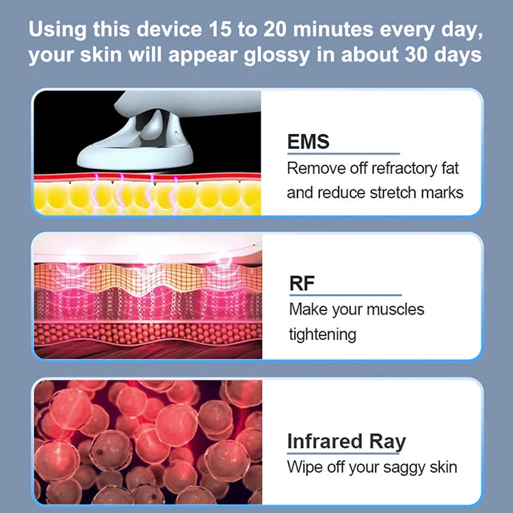 Wireless 1MHz RF Frequency Body Cellulite Remover Fat Removal Machine with Skin Tightening Feature for Belly and Face