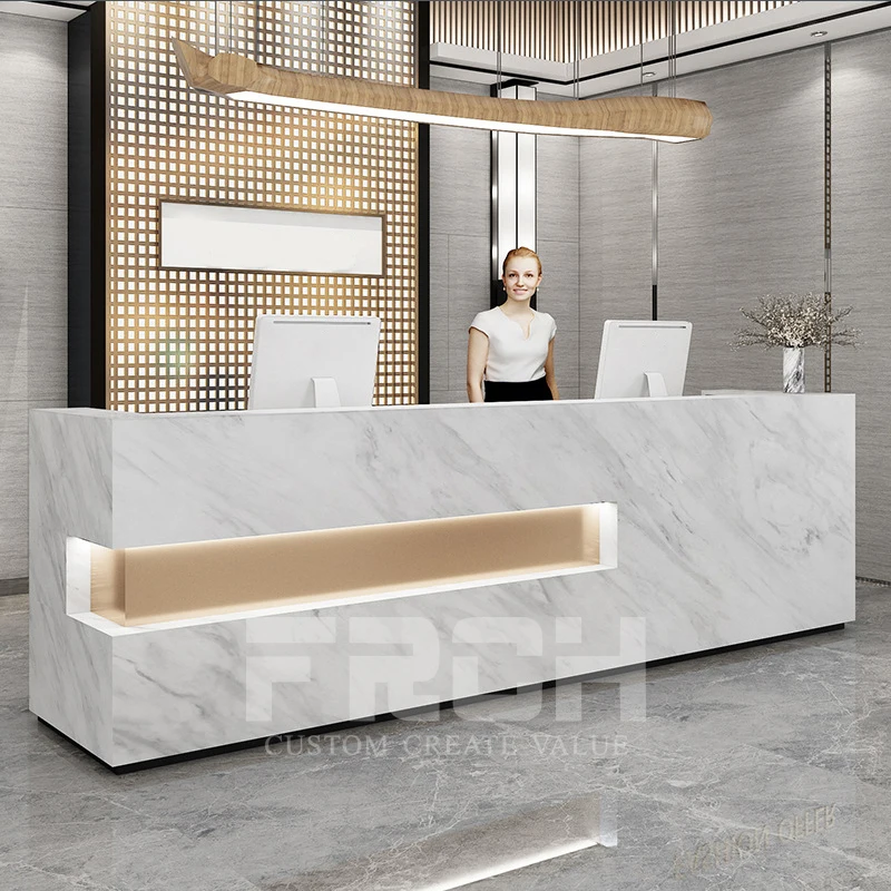 White marble on sale reception desk