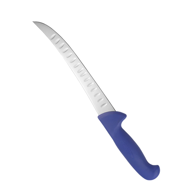 Ergo Grip Curved Blade Breaking Cimeter Knife Granton- with Nylon Handle Butcher Knife Skinning Knife