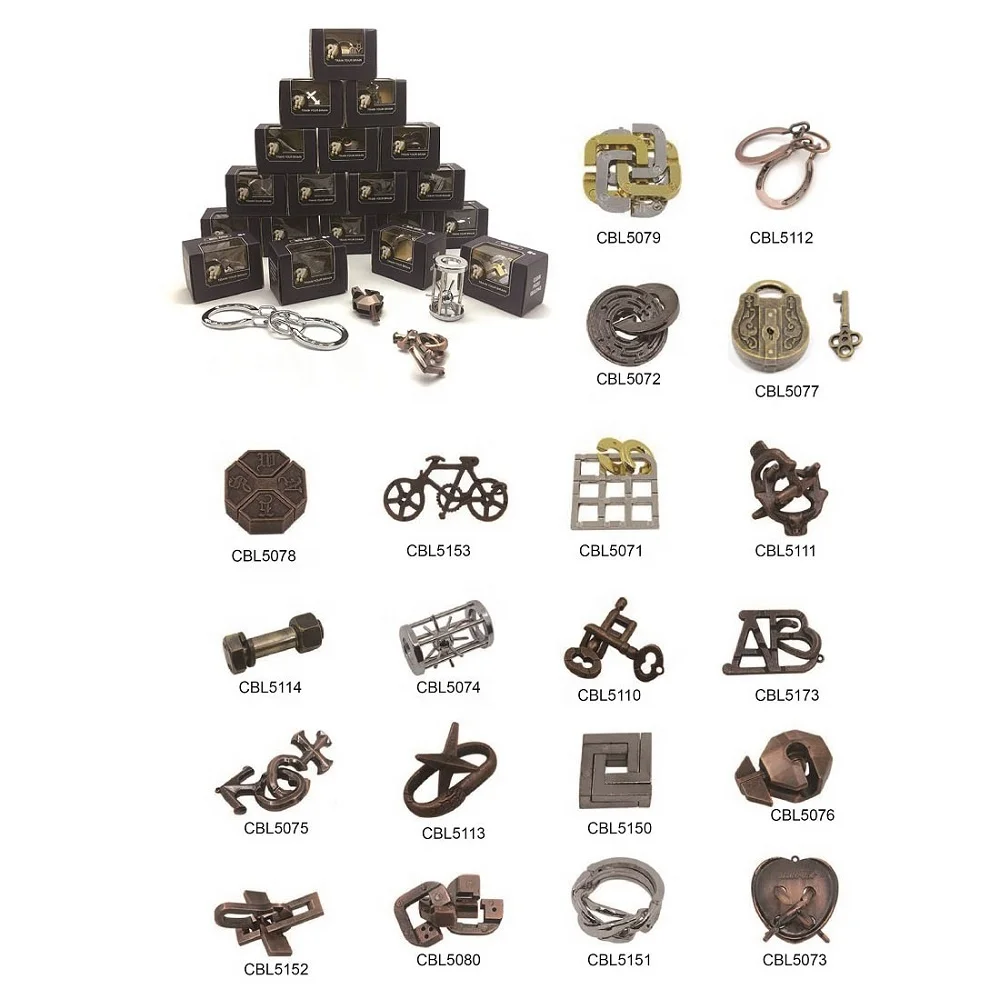 Metal Ring Puzzle Solution Casting Iron Intelligence Metal Puzzle for Adult