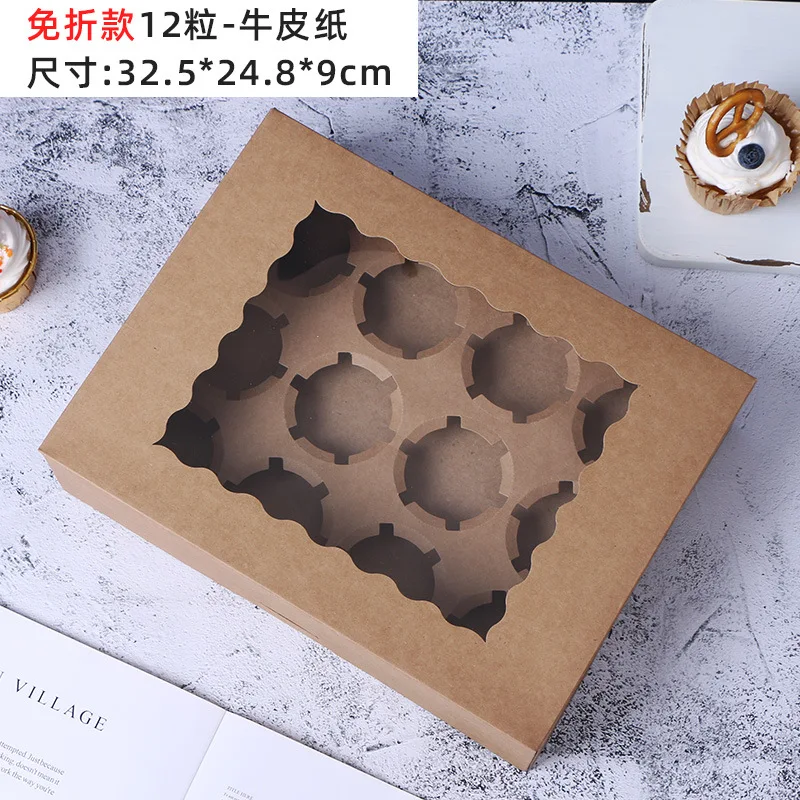 Cupcake Packaging Box Best Seller Top Window Paper Food Cajas Para Cupcakes Cup Cake Box Wedding