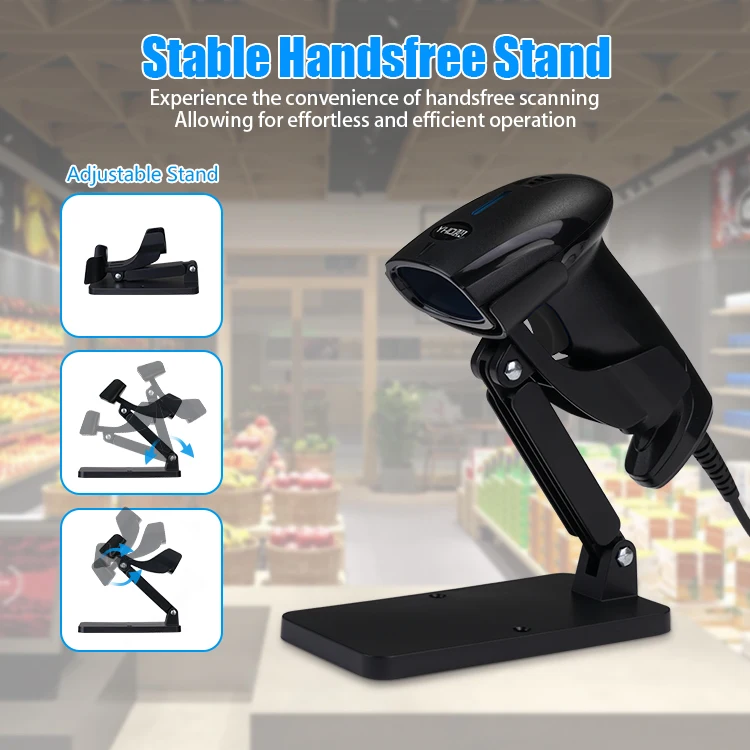 ワイヤレス2D QRコードスキャナーAztec & PDF417サポートCMOSイメージ