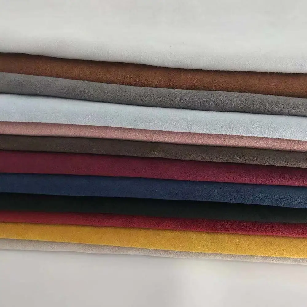 Высококачественная однотонная трикотажная синтетическая ткань из микрофибры и замши для обуви от производителя