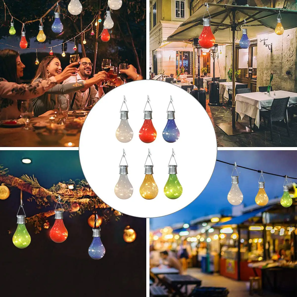 Solar Light Bulbs Outdoor Waterproof Garden Hanging LED Light Lamp Bulb Globe Lights for Home Yard Party Holiday Decorations manufacture