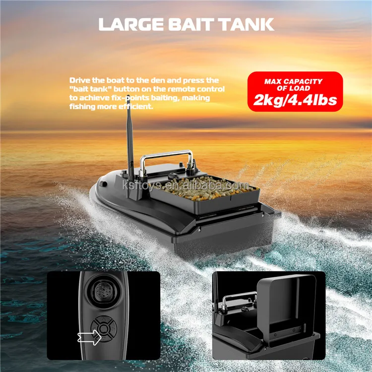 Flytec V050 RC Fishing Bait Boat With 4 LED Lights Wireless Dual Power Supply 500M Fixed Speed Cruise Fish Feeder For Fishing