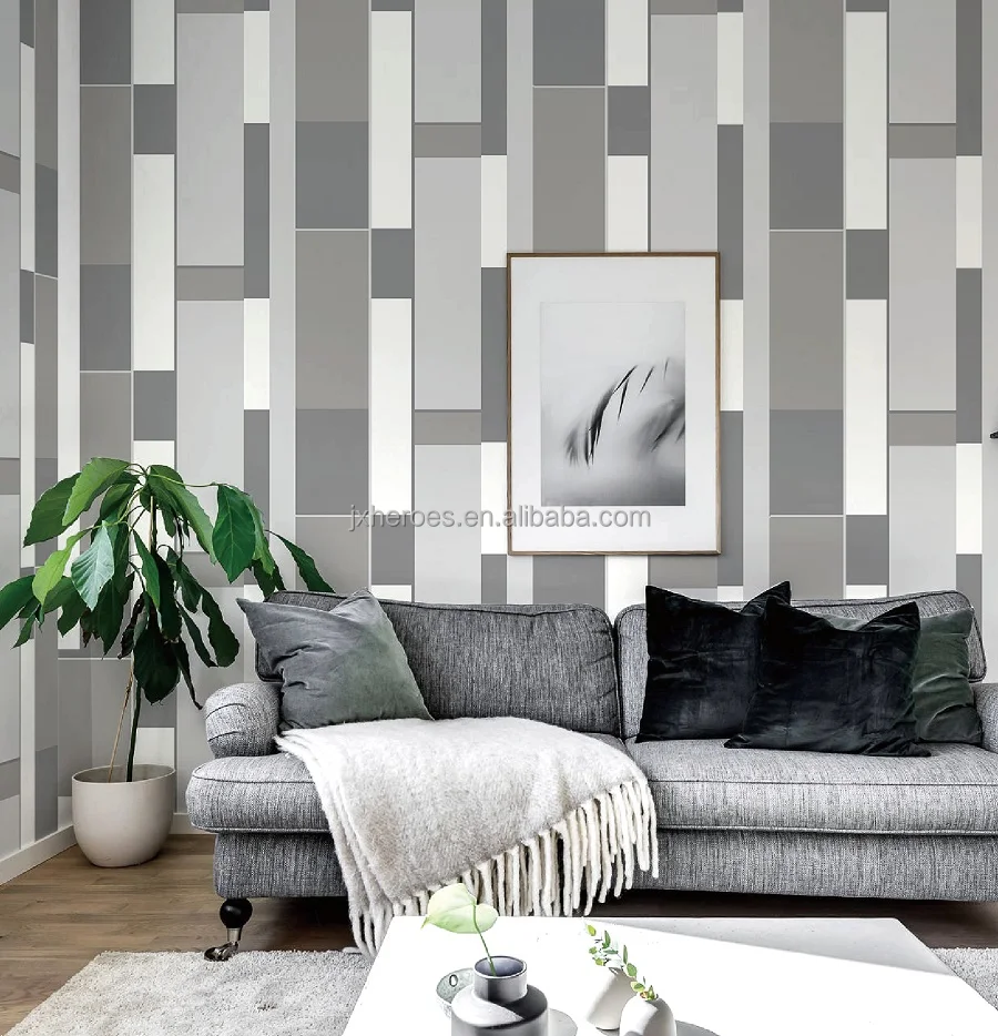 Modern Color Contrast Rectangular Mosaic Pattern 3D Wallpaper Home Decoration