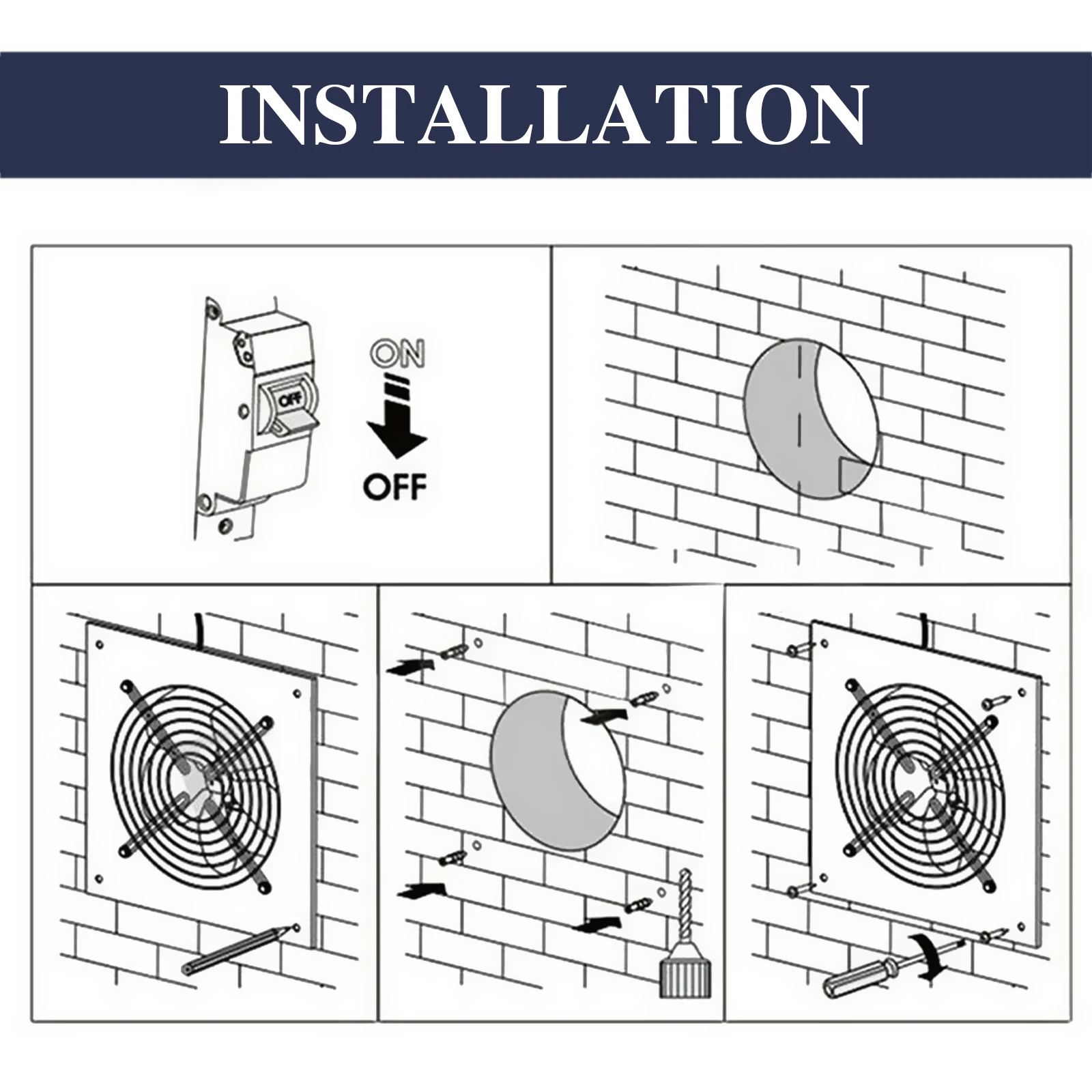 Kitchen Ventilation Exhaust Fan, Wall, 220V, Electric - detail 4