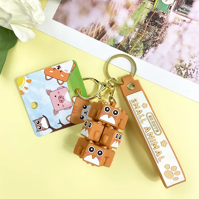 Custom 3d Soft Pvc Keychain Small Animal Laminated Keychain/Soft Rubber Keychain/silicone Key Ring