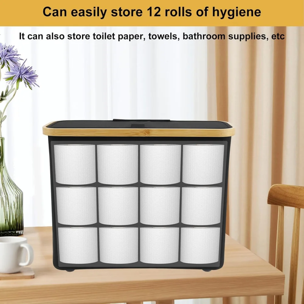 Oversized Toilet Paper Storage with Lid Toilet Paper Roll Storage Basket Fabric Paper Towel Tube Storage Basket