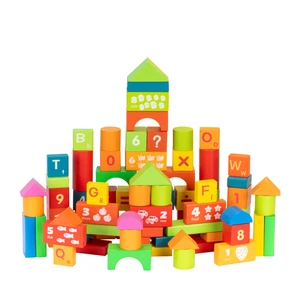 New Wooden Building Blocks Colorful Number and Letters Building Block DIY Toys for Child Baby Toys Educational
