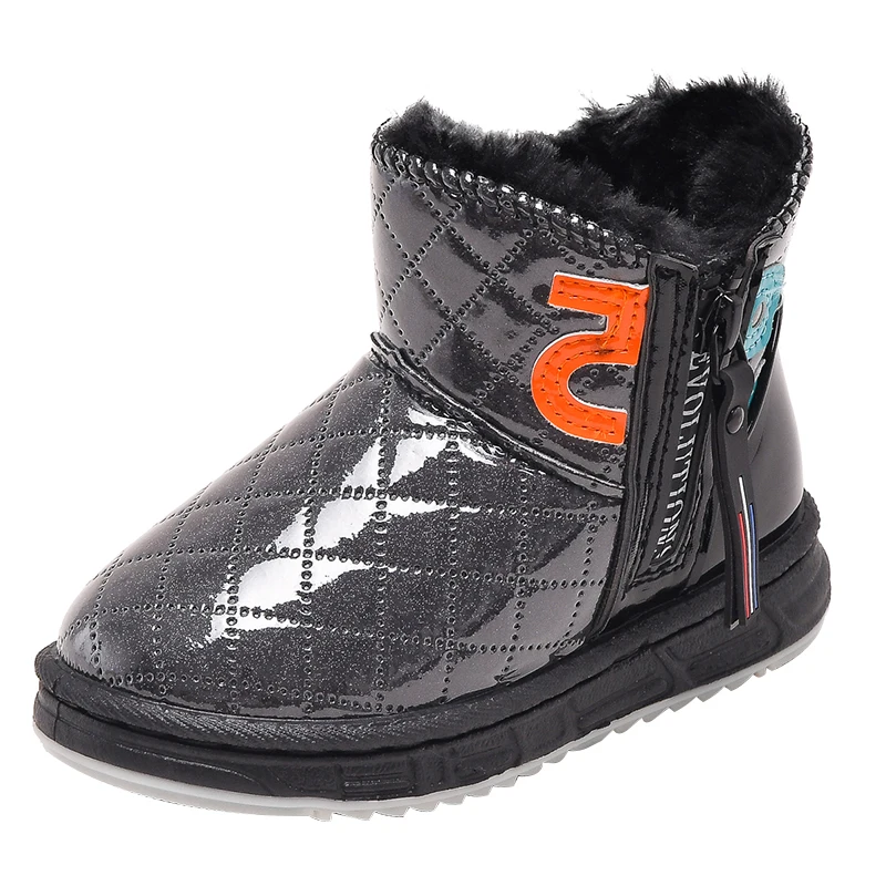 Детские теплые зимние ботинки, теплые Нескользящие большие хлопковые ботинки, Детские универсальные короткие ботинки, зима 2021