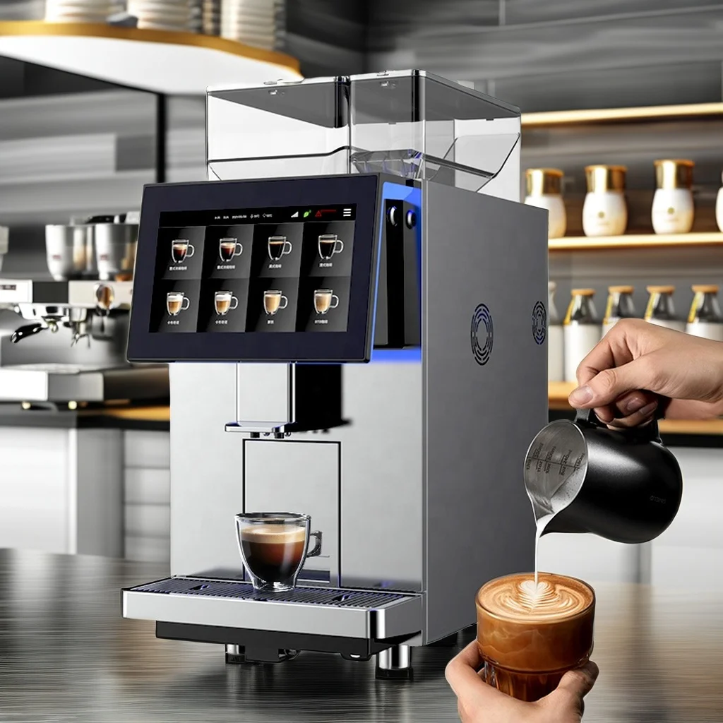 2025 Heavy Duty Commercial Best Dual-bean-hopper Fully Full Automatic Espresso Coffee Machine for Offices