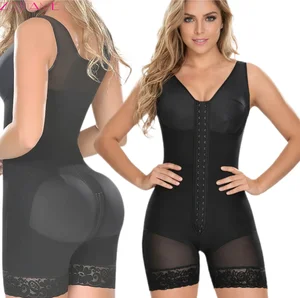 Plus-Size Postpartum Tummy-Control Butt-Lifting Full-Body Strong-Compression Hook-Clasp One-Piece Shapewear for Women