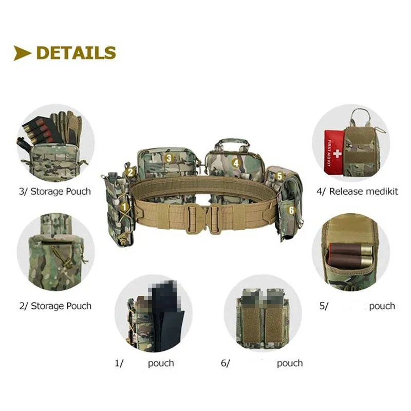 Wholesale Outdoor Gear User Tactical Belt High Density Material Outdoor Hunting Tactical Storage Bag Duty Security Traffic Belt