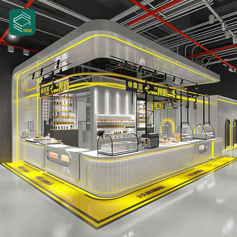 Bubble Tea Display Coffee Bar Counter Stand Coffee Shop Fixtures Luxury Coffee Shop Interior Design