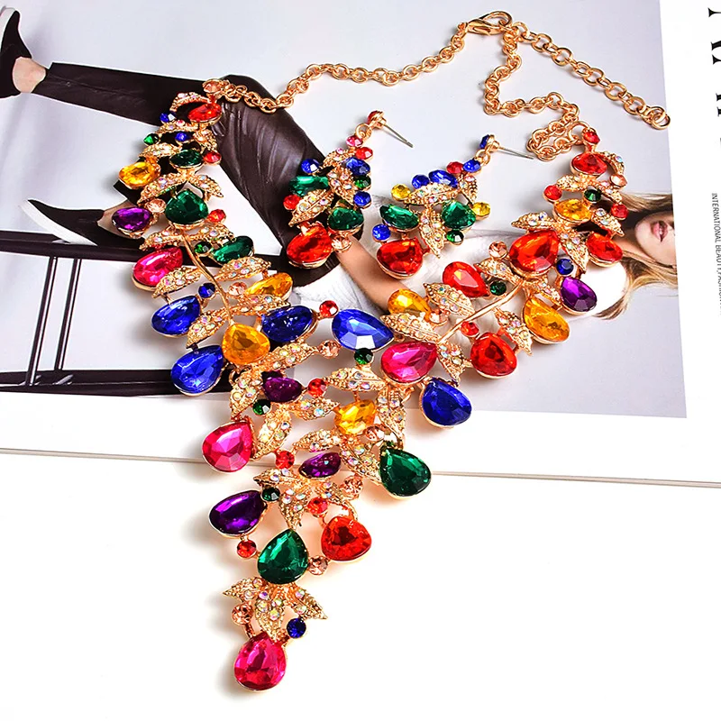 Stunning Glamorous Multi Color Rainbow Bling Rhinestone Heart Choker  Necklace | eBay