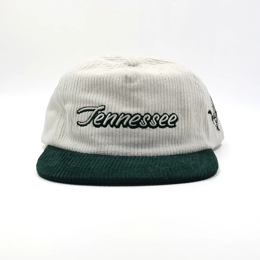 Custom 5 Panel Low Profile Embroidery Corduroy Unstructured High Quality Flat Bill Adjust Wholesale Snapback Caps Hat