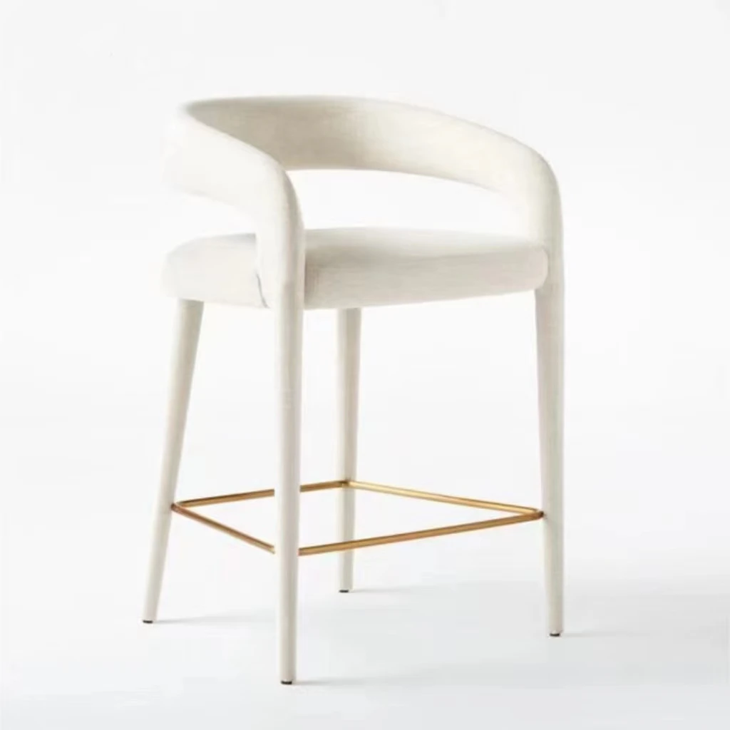 Современный барный стул высокий из кованого железа Бытовая спинка высококачественный нордический минималистский