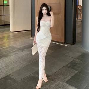 Summer Fashion Sexy Casual Dress Solid Color Tight Fit Sexy Elegant  Women's Clothing