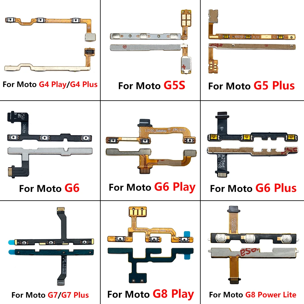 Wholesale Power Switch Volume Button Flex for Moto G4 G5 G5S G6 G7 G8 G9 Play Plus Cell Phone Spare Parts Flex De Power