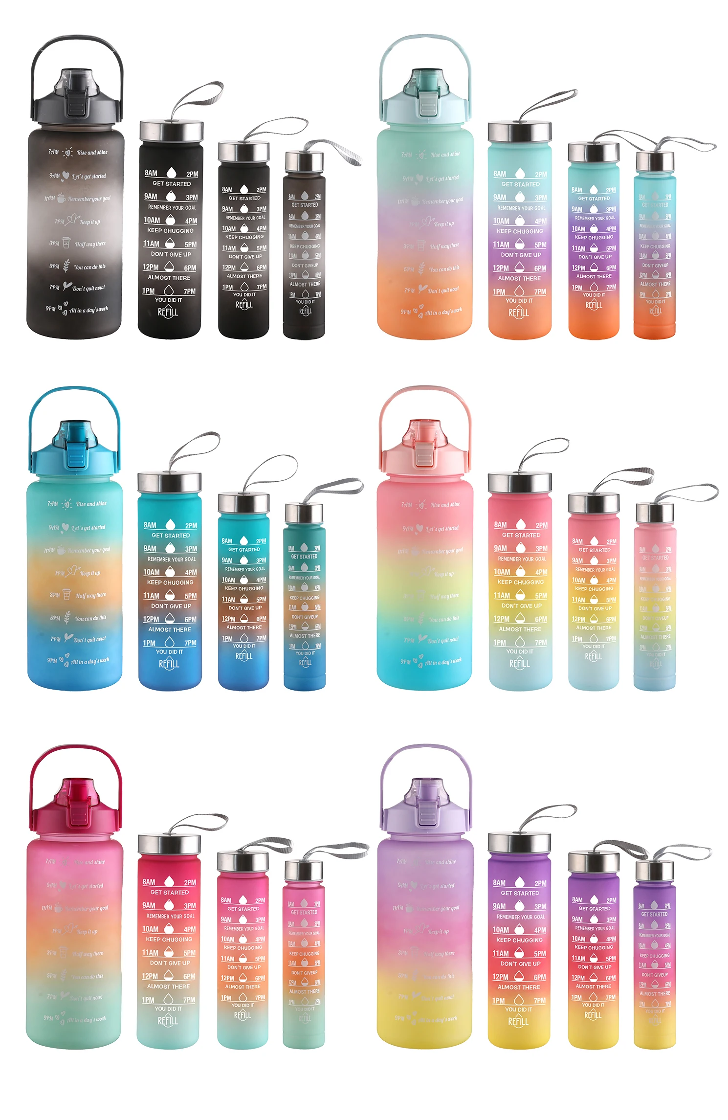 4pack 3.78l 1gallons Fashion Gradient Bpa Free Gym Fitness Large