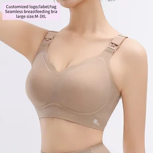 Plus Size Bralette Seamless Nursing Bra Push-Up Comfortable Women's Large Bust Minimizing Maternity Nursing Bra Custom logo
