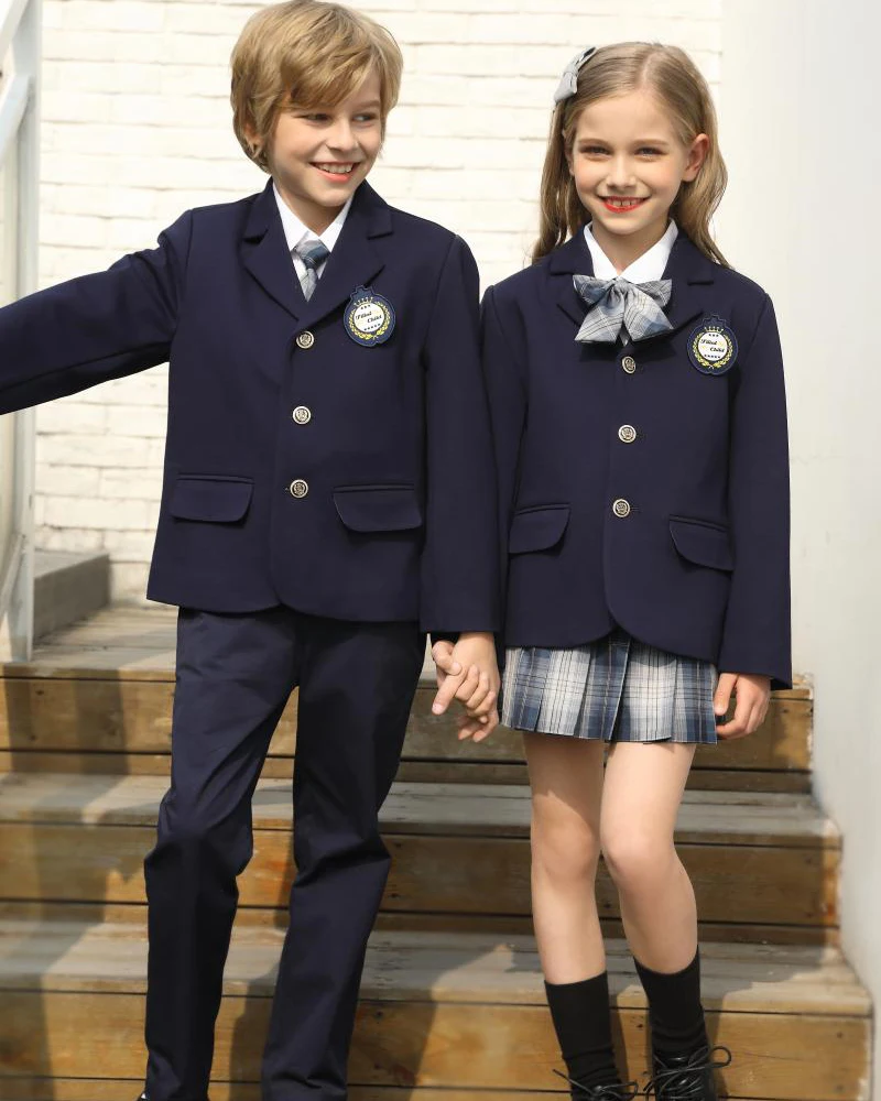2023 Factory Navy Blue School Uniforms Jacket Design With Pictures