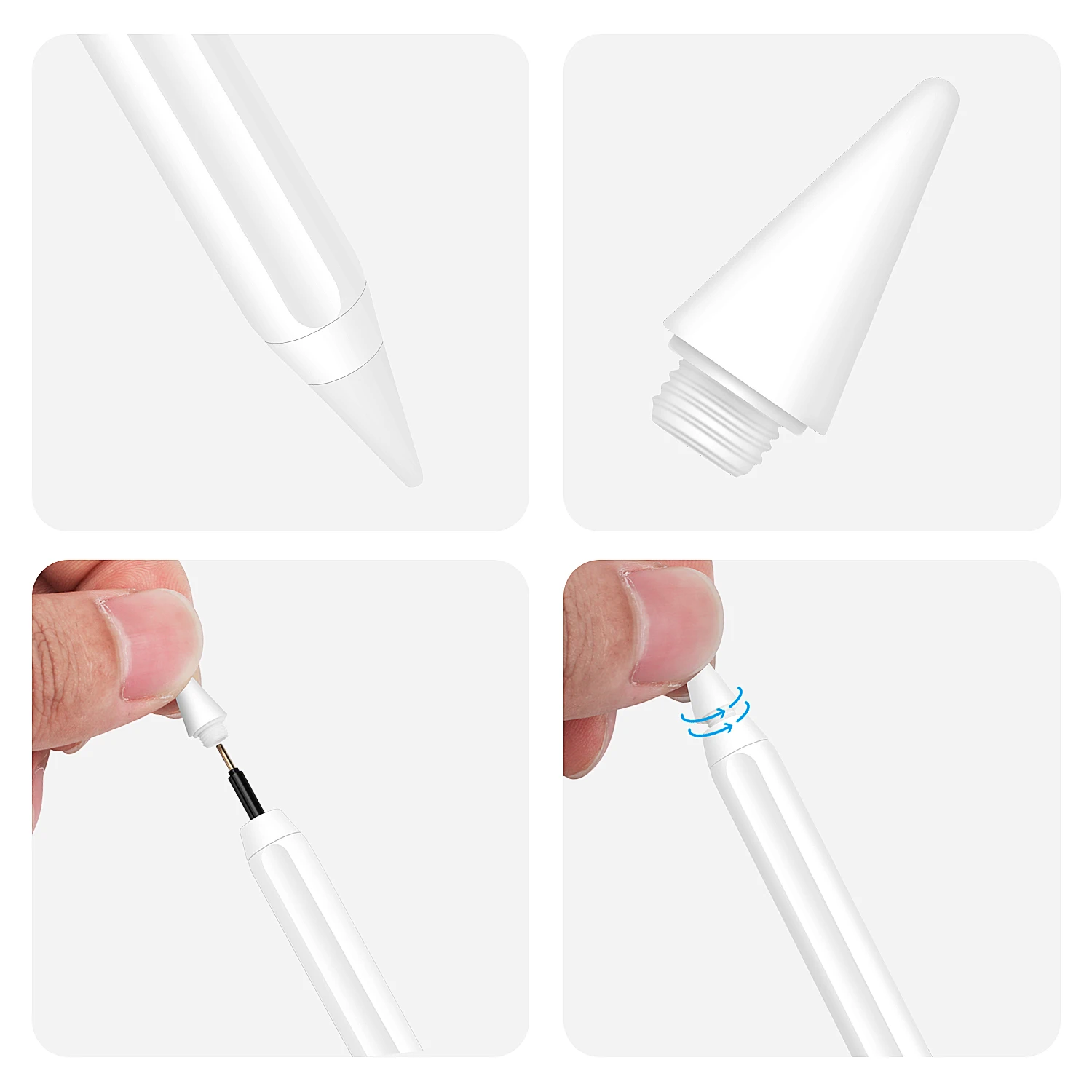 Touch Write Draw Play Smooth Non-slip Writing Nib Replacement Tip for Apple Pencil for ipad Pro Stylus Pen
