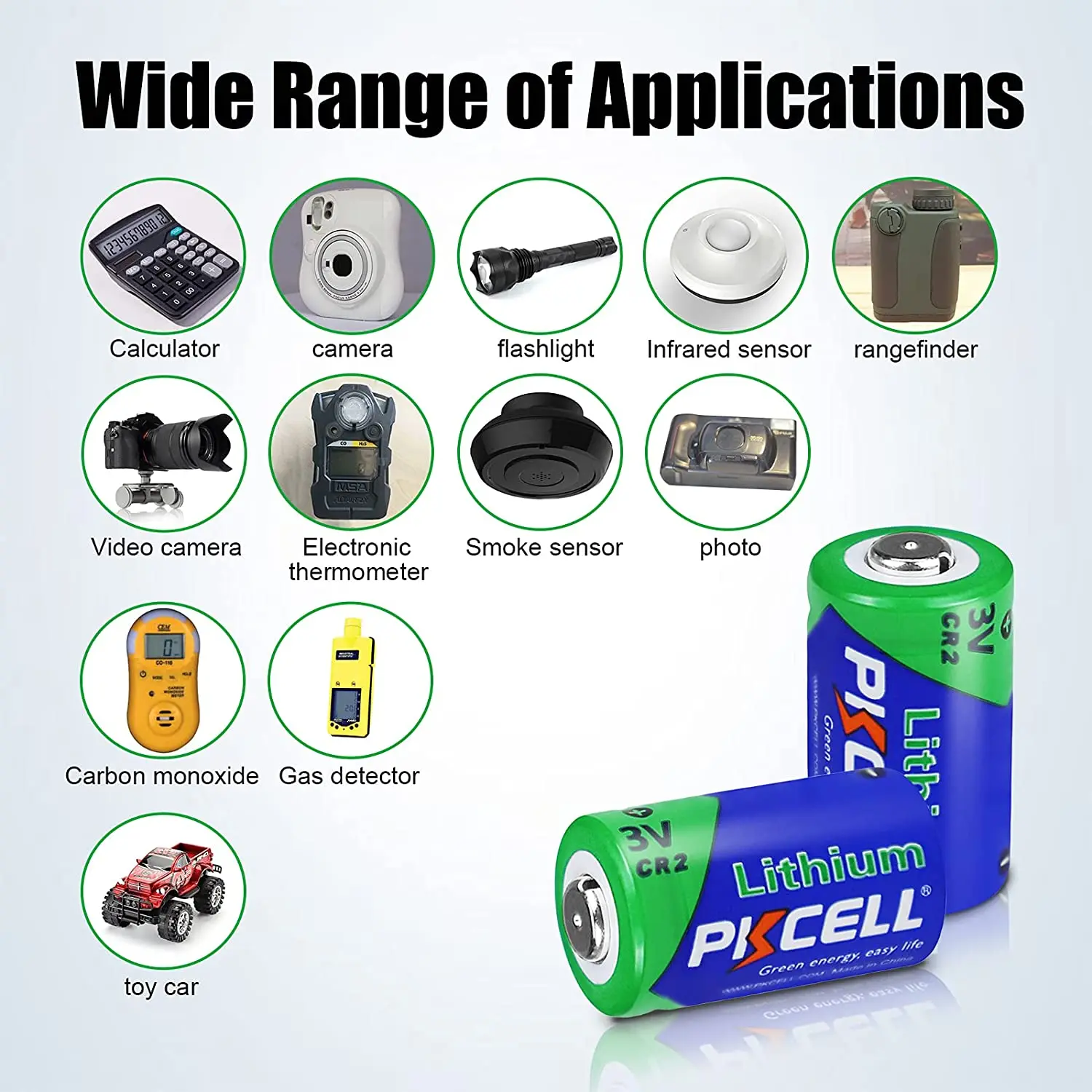PKCELL 3v Battery Cr2 Cr15h270 Lithium Battery for Electric Camera