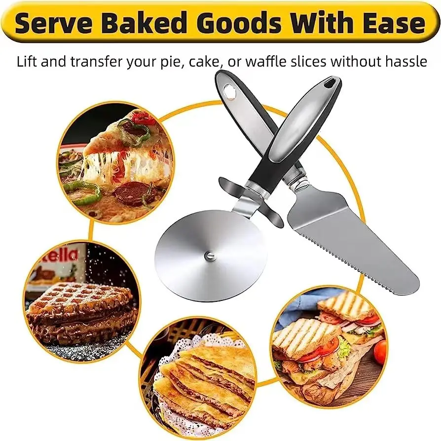 Food Grade Stainless Steel Pizza Rolling Cutter And Wheel Set Wooden Handle Buy Pizza Cutter