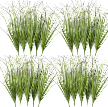 Artificial Shrubs Tall Grass Greenery Stems Leaves Grass Plant Onion Grass UV Resistant for Garden Home Shopping Mall Decoration
