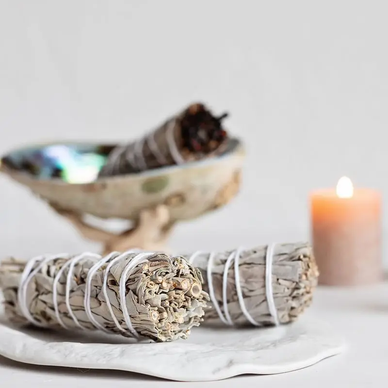 Sage Smudge Kit For Cleansing Negative Energy And Cleansing Home With White Sage Palo Santo