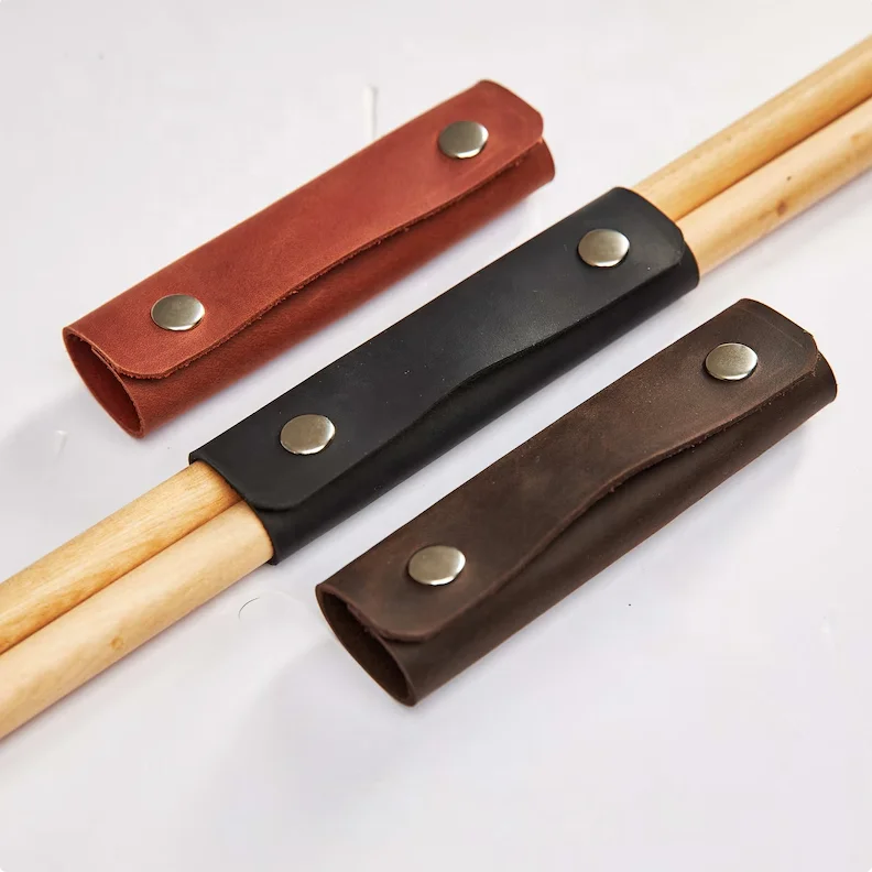 Sac En Cuir Personnalisé Pour Baguettes De Batterie, Sac De