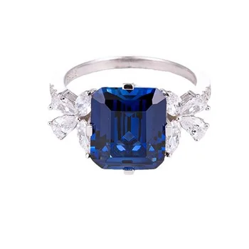 Ruizuan 5 Carat Lab Grown Sapphire Ring Jewellery Luxury Jewelry Lab Grown Gemstones 1 MOQ High End Luxury 925 Silver Jewelry