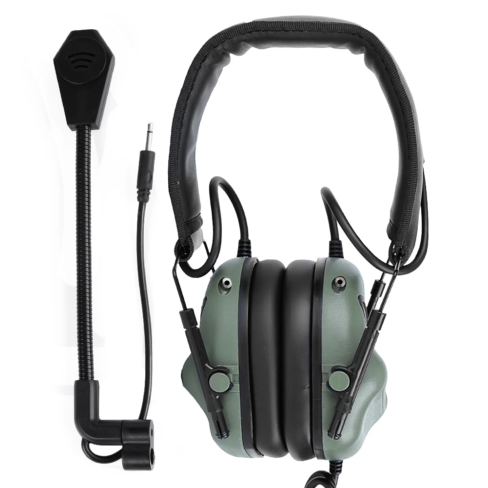 Tactical Airsoft Communication Sound Pickup Noise Reduction Head Wearing Headset 