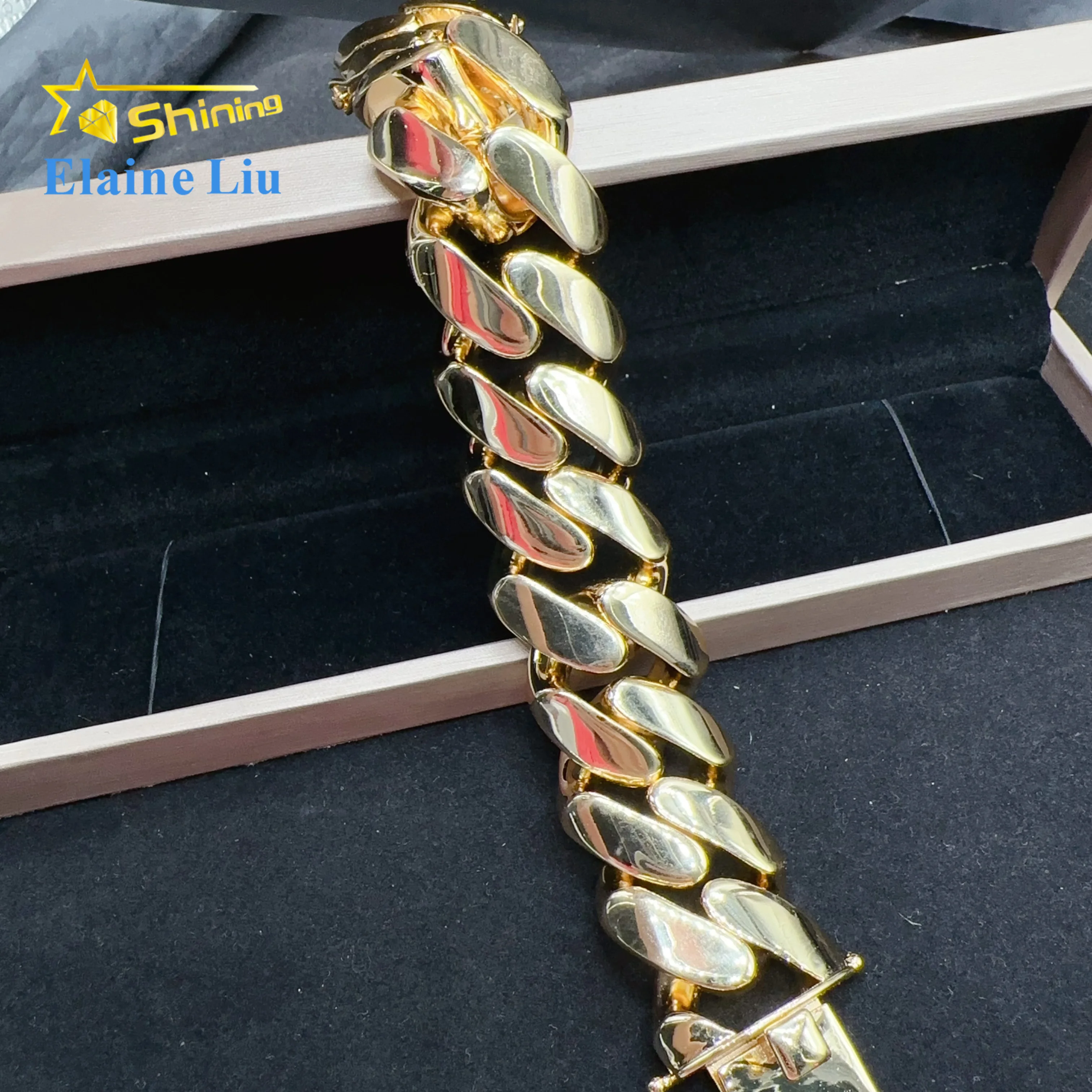 Cadena Cubana Medusa Chapado Oro 14K Hip Hop Hombre Collar Y