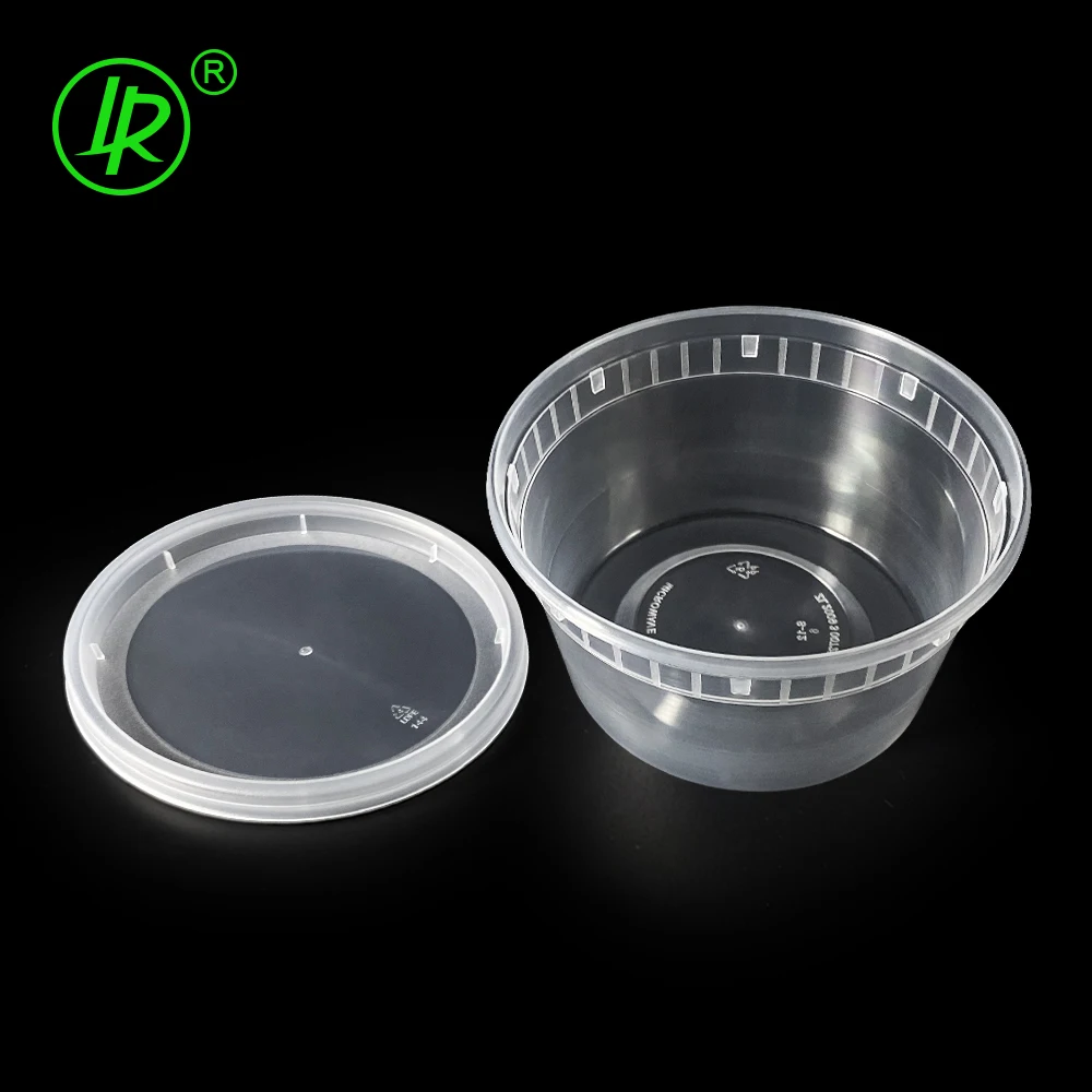 Lr 8oz 12oz 16oz 24oz 32oz Clear Round Disposable Plastic Pp Injection