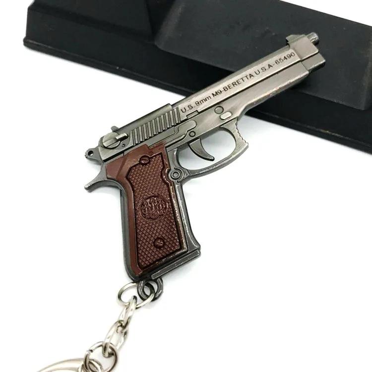 Mini Revolver Metal Alloy Hand Model Keychain P92 R45 R1895 Toy Gifts for Boys Tactical Keyring