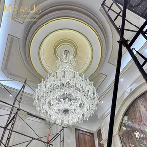 Luxury Atrium Crystal Glass Chandelier Customizable Modern Spacious Villa Foyer Lighting Contemporary Hotel Chandelier