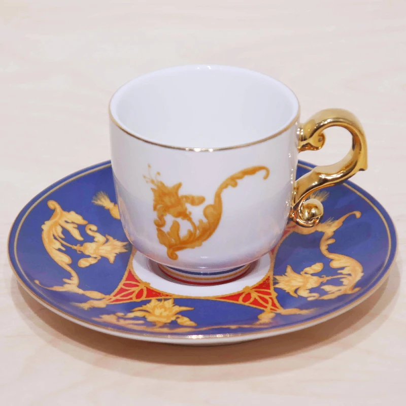 Light Luxury Style Ceramic Coffee Cup and Saucer Set Concentrated Mini Cup details