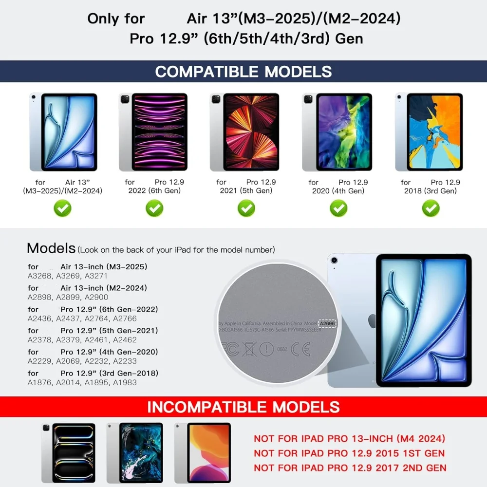 product magic keyboard case for ipad air 13 inch for ipad pro 129 inch flexible backlit keys multi touch trackpad laudtec-3