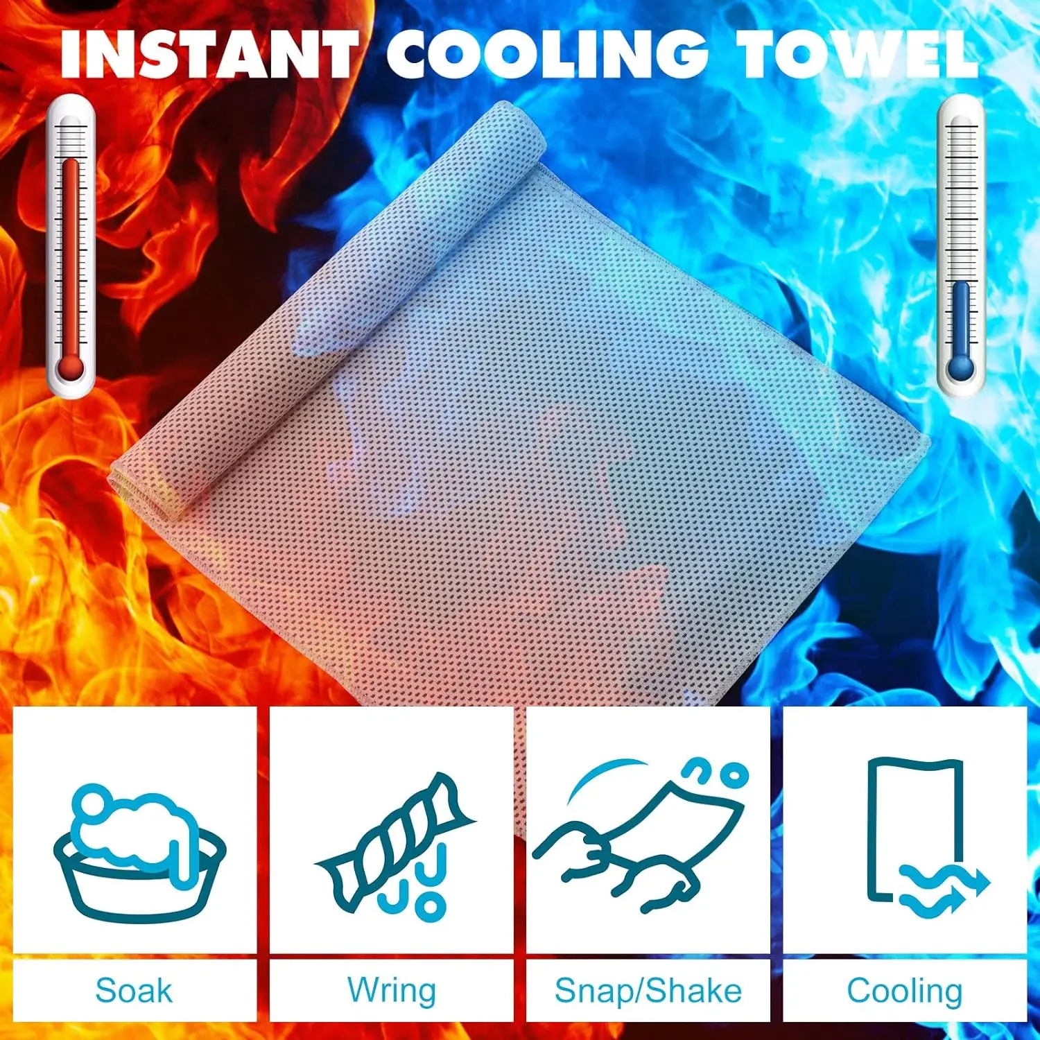 Custom Instant Cooling Microfiber Neck Towel Eco-Friendly Plain Style for Hot Weather Logo Imprinted Ice-Cold Effect manufacture