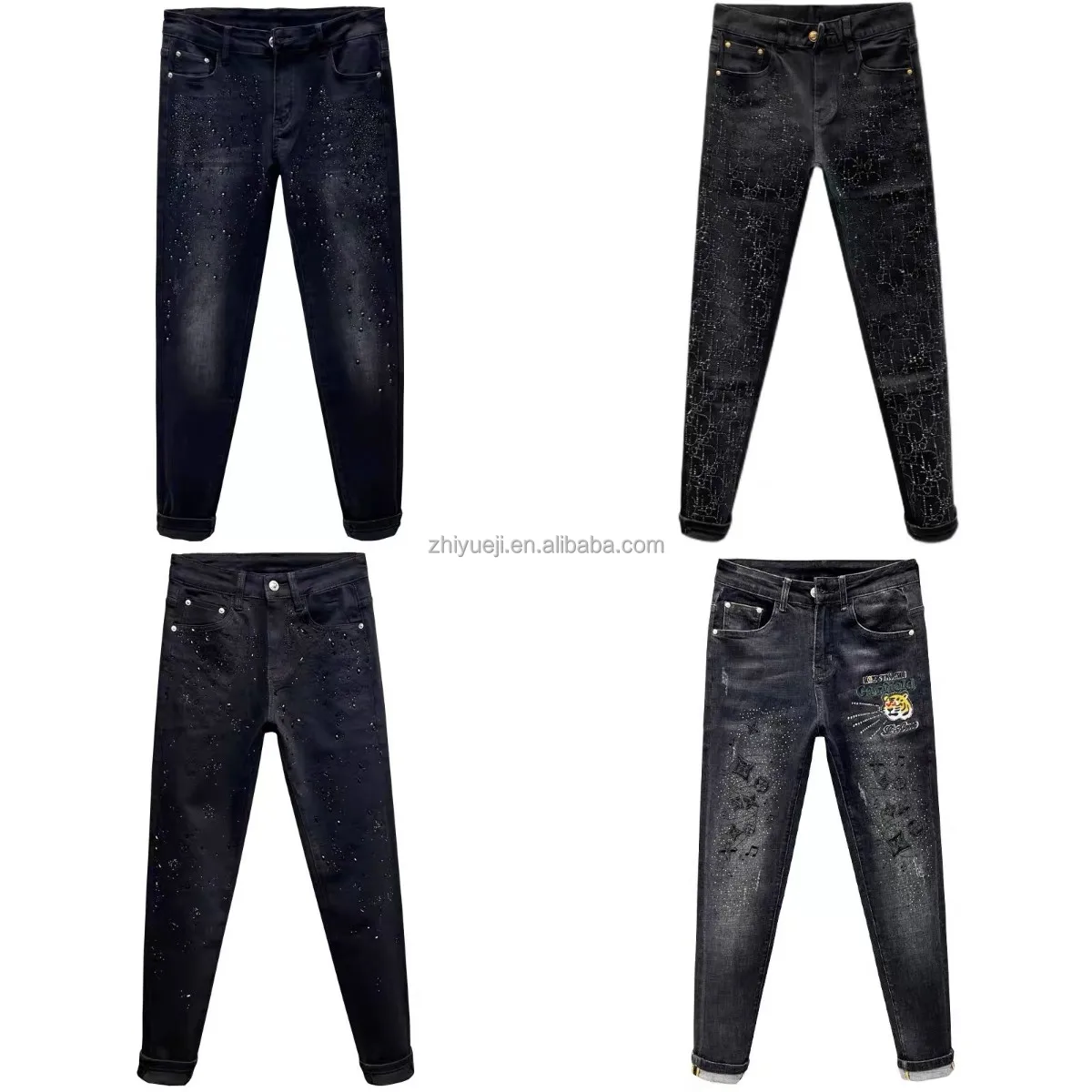 High-end Jeans Men Straight Cut Business Fashion Men's Pants