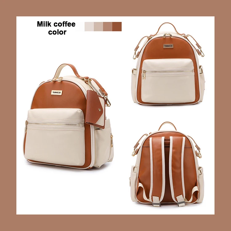 Luxury Diaper Backpack Faux Leather Diaper Bag Nursing Designer