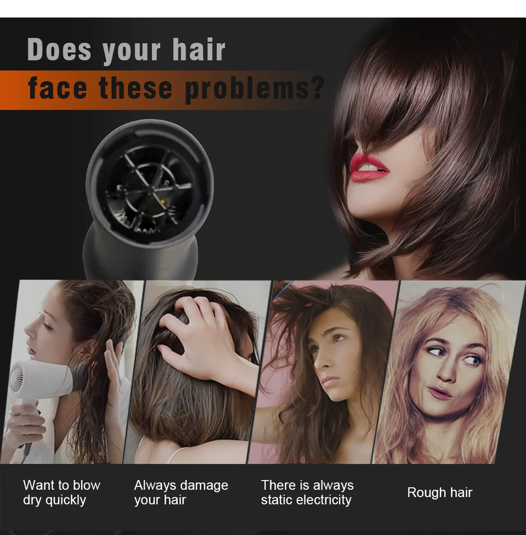 Professional Hair Dryer With Ac Motor Quiet Performance High Speed